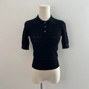 Sea Rue Fine Gauge Knit Polo Shirt | Women’s Size Small